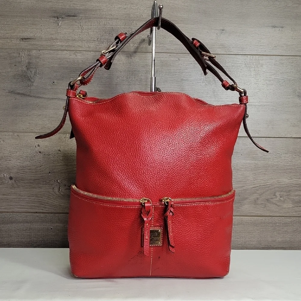 Large Dooney & Bourke Red Pebble Leather Women's Bag